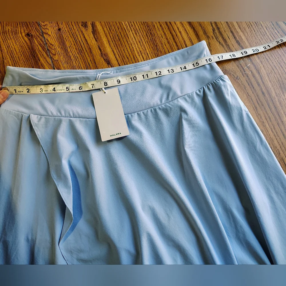 NWT Halara Breezeful 2-in-1 maxi skort high waist Asimetrica light blue ballad L - Picture 11 of 14